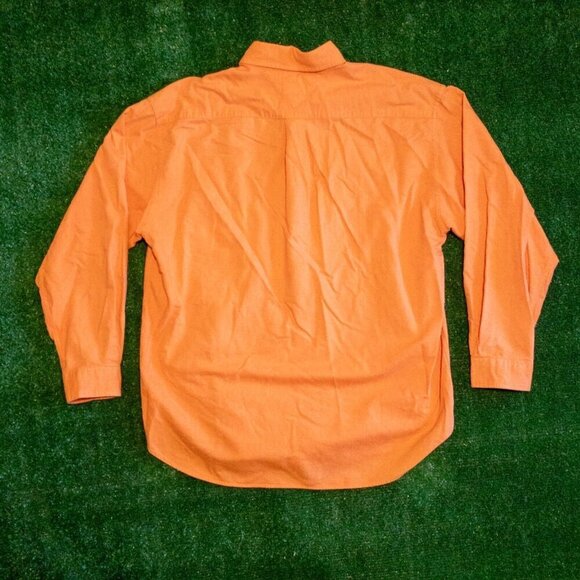 TOMMY HILFIGER MENS CASUAL SHIRT VINTAGE 90S LONG SLEEVE ORANGE BREAST POCKET XL - Picture 4 of 6